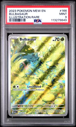 2023 POKEMON MEW EN-151 ILLUSTRATION RARE #166 BULBASAUR PSA 9 - Image 1