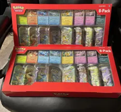 2 Pokemon: Prismatic Evolutions Mini Tin 8-Pack - Costco - New - Image 1