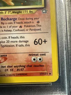 2000 POKEMON NEO GENESIS 1ST EDITION #17 TYPHLOSION-HOLO PSA 8 WITH SWIRL - Image 3