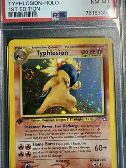 2000 POKEMON NEO GENESIS 1ST EDITION #17 TYPHLOSION-HOLO PSA 8 WITH SWIRL - Image 5