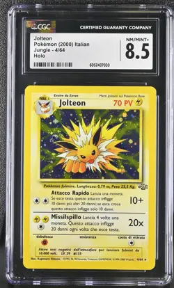 CGC 8.5 Jolteon 2000 Jungle 4/64 Holo ITALIAN Pokemon Card - Image 1