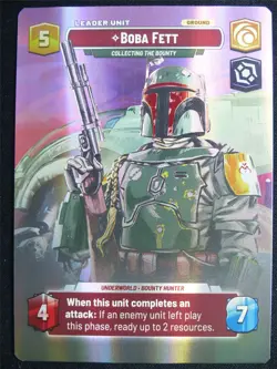 Boba Fett Collecting the Bounty 265 Showcase Foil - Star Wars Unlimited Card - Image 2