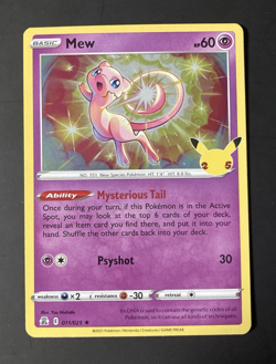 Pokemon Celebrations Mew 011/025 Holo Rare Card! 25th Anniversary! NM - Image 1
