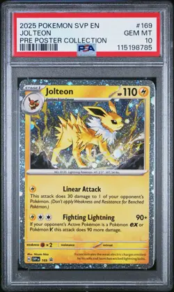 PSA 10 GEM MINT Jolteon 169 Sv: Scarlet & Violet Promo Cards Holo - Image 1
