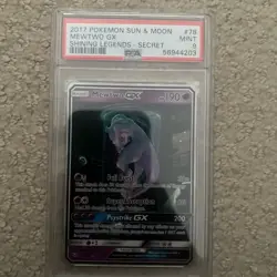 Pokemon Mewtwo GX 78/73 Shining Legends Sun & Moon Secret Rare Card PSA 9 - Image 1