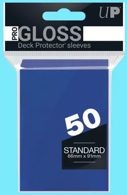 50 ULTRA PRO GLOSS BLUE STANDARD SIZE DECK PROTECTOR Card Sleeves mtg ccg tcg - Image 1