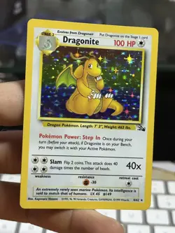 #6 Dragonite 4/62 Fossil 1999 Holo Rare WOTC Pokemon Card TCG - Image 3