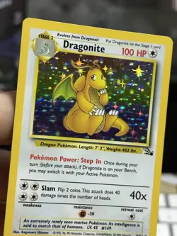 #6 Dragonite 4/62 Fossil 1999 Holo Rare WOTC Pokemon Card TCG - Image 5