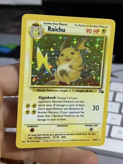 Raichu 14/62 Fossil 1999 Holo Rare WOTC Pokemon Card TCG - Image 3
