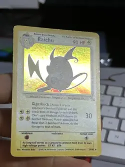 Raichu 14/62 Fossil 1999 Holo Rare WOTC Pokemon Card TCG - Image 5