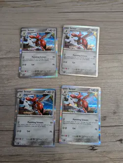 Scizor x4 Holo Pokemon TCG Card Nintendo 2023 141/197 Obsidian Flames - Image 1