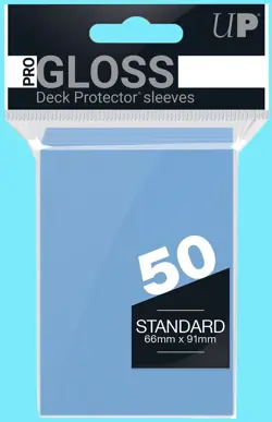 50 ULTRA PRO GLOSS LIGHT BLUE STANDARD SIZE DECK PROTECTOR Card Sleeves mtg ccg - Image 1