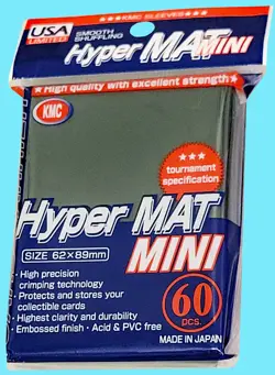 60 KMC HYPER MAT GREEN SMALL Card Barrier Mini Matte Deck Protector Sleeve - Image 1