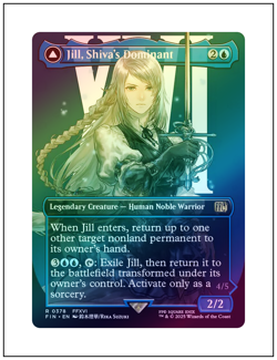 1x Jill, Shiva's Dominant, Foil Borderless Art, Final Fantasy, Magic MTG NM - Image 1