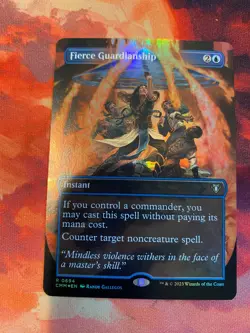MTG Commander Masters Fierce Guardianship Borderless Foil - Image 1