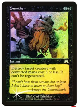 Magic the Gathering SMOTHER #179/350 Onslaught Black Foil Rare 2002 NM - Image 1