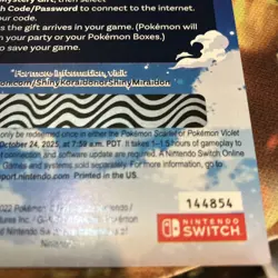 Shiny Koraidon Or Shiny Miraidon Pokemon GameStop Promo Code NM Not Scratched - Image 5