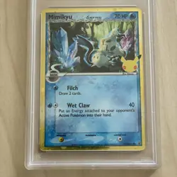 2021 Mimikyu Pokemon Celebrations Delta Species SWSH136 Black Star Promo PSA 9 - Image 2