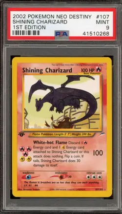 Pokemon Shining Charizard Neo Destiny 1st Edition Holo Secret Rare #107 PSA 9 - Image 1