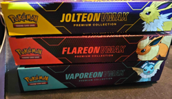 Pokemon Eeveelution Vmax Premium Collection Vaporeon Flareon Jolteon Set of 3 - Image 3