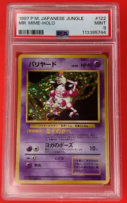1997 POKEMON JPN JUNGLE #122 MR. MIME-HOLO PSA 9 - Image 1