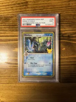 2021 Mimikyu Pokemon Celebrations Delta Species SWSH136 Black Star Promo PSA 9 - Image 1