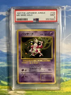 1997 POKEMON JAPANESE JUNGLE 122 MR. MIME-HOLO PSA 9 - Image 1
