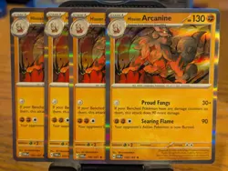 Pokemon TCG Twilight Masquerade Hisuian Arcanine Holo Rare 100/167 x4 Playset - Image 1