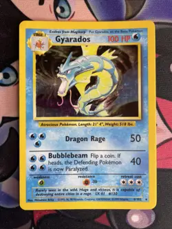 1999 Pokemon TCG Gyarados Holo Rare Card Base Set 6/102 Vintage WOTC LP - Image 1