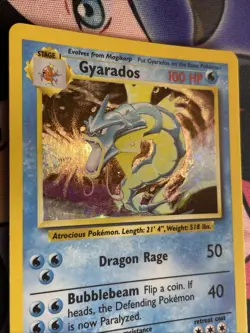 1999 Pokemon TCG Gyarados Holo Rare Card Base Set 6/102 Vintage WOTC LP - Image 4