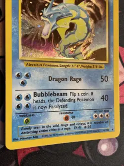 1999 Pokemon TCG Gyarados Holo Rare Card Base Set 6/102 Vintage WOTC LP - Image 5