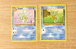 Horsea 49/62 Seadra 42/62 Fossil Pokemon Trading Card TCG Card Lot 1999 Vintage - Image 1