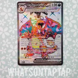 Pokemon Card Charizard Ex 215/197 Secret Rare Scarlet Violet Obsidian Flames LP - Image 1
