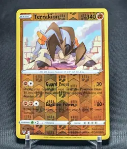 Terrakion Rare Reverse Holo 2020 Pokemon TCG Vivid Voltage Card 092/185 - Image 1