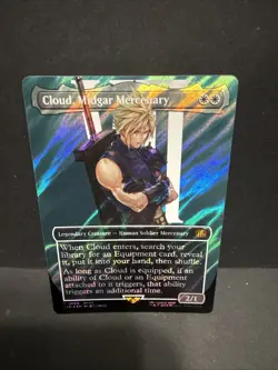 Cloud, Midgar Mercenary (Borderless) (Surge Foil) Final Fantasy MTG FIN 0520 - Image 1