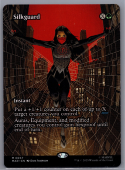 Silkguard Borderless 0037 Marvel’s Spider-Man Magic The Gathering MTG NM MAR EN - Image 1