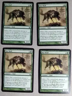 Rot Wolf (x4) Playset -Mirrodin Besieged- Regular - LP/MP - Free Shipping - MTG - Image 1