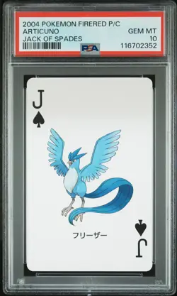 2004 POKEMON FIRERED VERSION PLAYING CARDS JACK OF SPADES ARTICUNO PSA 10 - Image 1