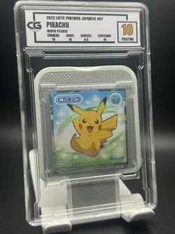 CG Pristine 10 2022 LOTTE POKEMON JAPANESE #07 PIKACHU WAFER STICKER - Image 1