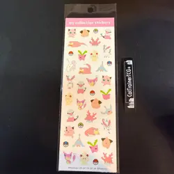 Pokemon Collection Sticker Sheet Mew Slowpoke Sylveon Pokemon Center Japan - Image 1