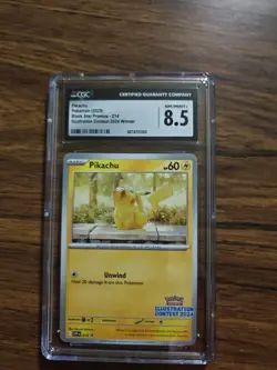 2025 POKEMON SVP EN-SV BLACK STAR PROMO ILLUSTRATION CONTEST PIKACHU CGC 8.5 - Image 1