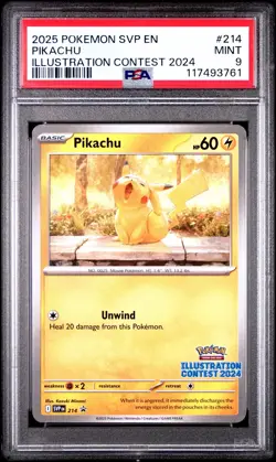 2025 POKEMON SVP EN PROMO ILLUSTRATION CONTEST 2024 PIKACHU & FERALIGTR PSA 9 - Image 2