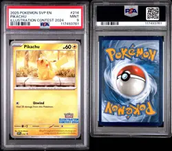 2025 POKEMON SVP EN PROMO ILLUSTRATION CONTEST 2024 PIKACHU & FERALIGTR PSA 9 - Image 4