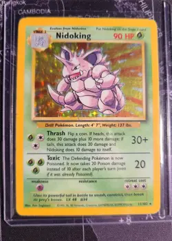 1999 Pokemon Nidoking 11/102 Holo Base Set Pokemon Holo MP - Image 1