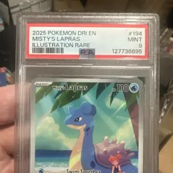 2025 Pokemon DRI Mistys Lapras Illustration Rare Holo - PSA 9 Mint - 194 - Image 3