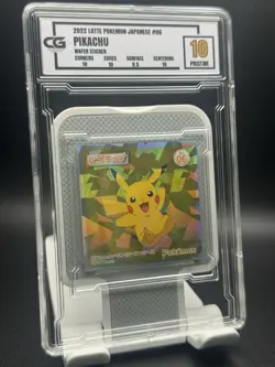 CG Pristine 10 2022 LOTTE POKEMON JAPANESE #06 PIKACHU WAFER STICKER - Image 1