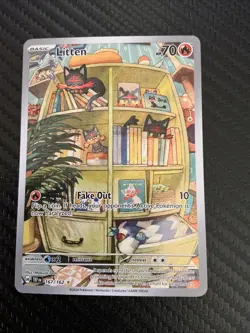 Pokemon TCG Litten Temporal Forces Illustration Card 167/162 Near Mint Condition - Image 1