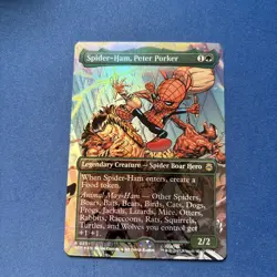 MTG FOIL Spider-Ham, Peter Porker Borderless - Marvel's Spider-Man #201 - Image 1