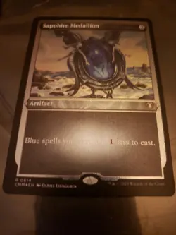 MTG COMMANDER MASTERS SAPPHIRE MEDALLION ETCHED FOIL RARE - Image 1