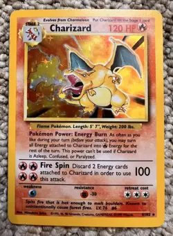 Pokemon Charizard Base Set 4/102 Holographic non shadowless Rare Near Mint - Image 1